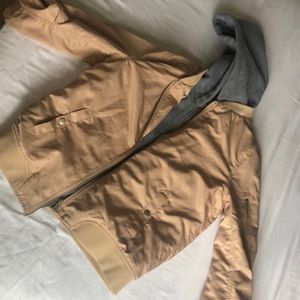 Gray hoodie laced bomber jacket